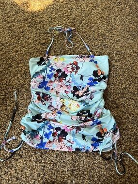 Women’s Hapari tankini top Light Aqua Floral Tankini Top